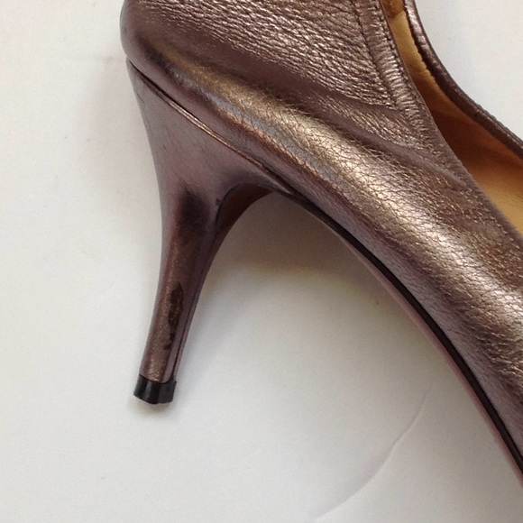 Lanvin Silver Metallic Peep Toe Stiletto Heel - Picture 6 of 8